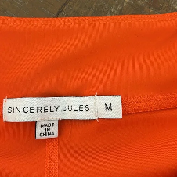 Sincerely Jules Orange Athletic Skort and Crop Top Set Active Tennis - Picture 3 of 11